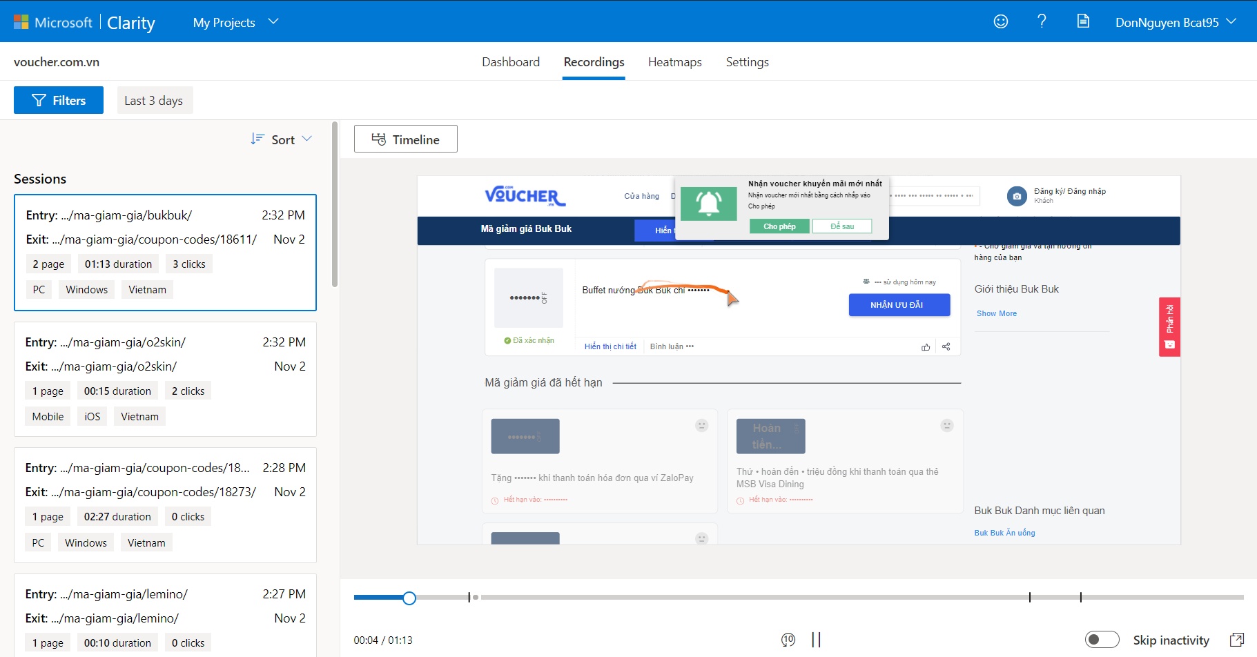 Clarity công cụ phân tích Heatmaps mạnh mẽ từ Microsoft